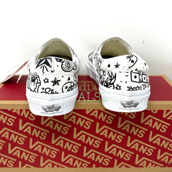 VANS Classic Slip-On (U-color) Tatoo Sneakers Women’s Size 6.5 VN0A4BV31IU - Picture 6 of 10